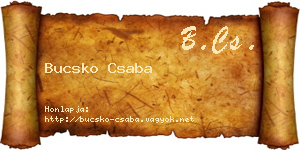 Bucsko Csaba névjegykártya