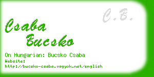 csaba bucsko business card